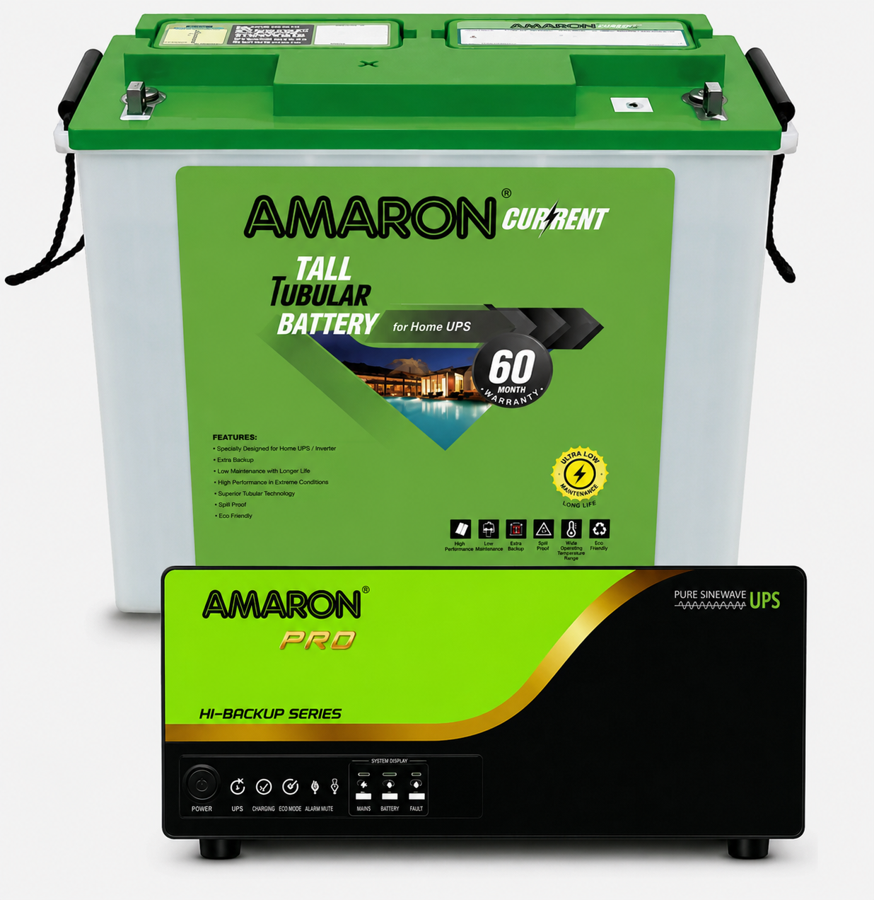 Amaron-200ah battery and HB1000AP Inverter with Exchange